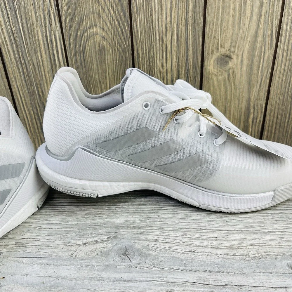 Adidas Crazyflight Volleyball Shoes White Silver Grey IG3970 Womens Size: 8.5 - Picture 4 of 16